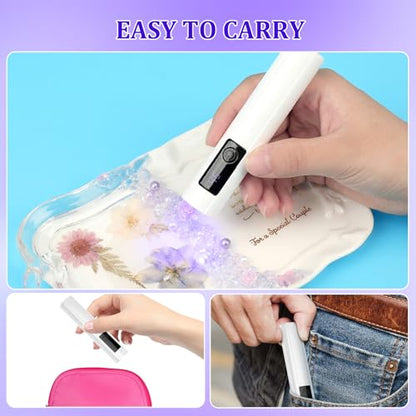 KISREL UV Light for Resin, Large Double-Sided Light with UV Flashlight, 2-Ieed Tin-1 and Detachable Resin Curing Machine, 3-Spmer Digital Display, 36w Fast Curing Lamp for Crafts, Jewellery Making - size: Double-sidedLightKit