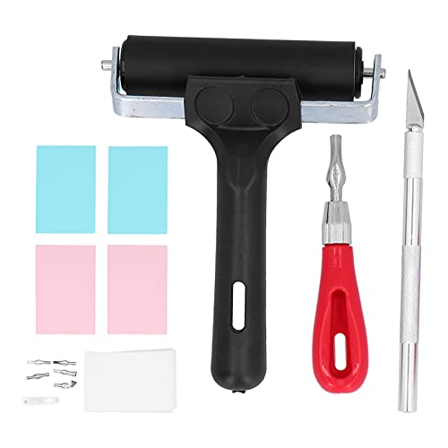 Carving Rubber Stamp Kit Premium Printmaking Printing Mixed Set with 6 Blades Craft Tools Art Supplies for DIY Artists and Hobbyists Rubber Size 15 x 10 x 0.8cm