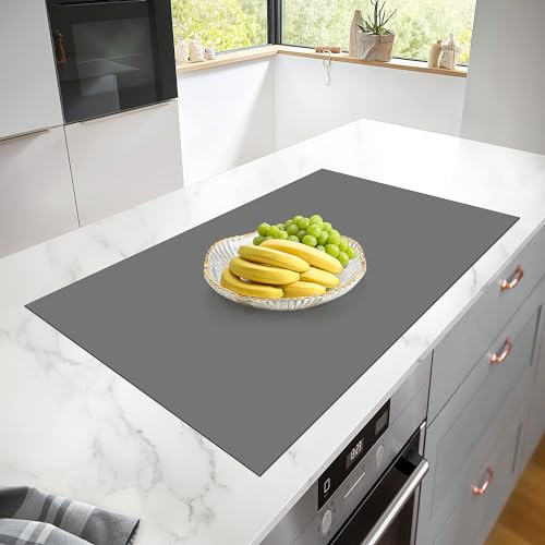Silicone Mats for Kitchen Counter, Heat Resistant Countertop Protector, Non-Slip Table Mat Desk Saver Pad, Non-Stick Reusable Pastry Mat, Silicone Placemat, Craft Mat - 25'' X 17", Grey - color: Gray, size: 25 x 17 in