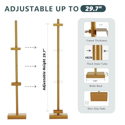 Tabletop Picture Frame Stand, Adjustable for Frames Up to 29" H, Frame Holder Stand Table Easels for Display, Metal Standing Easel Display Stand for Picture Frames, Artwork, Canvas (Gold)