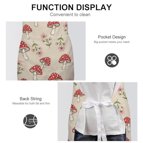 Cooking Apron for Adults with Pockets, Waterproof Oil Resistant Bib for Kitchen Restaurant BBQ Baking - color: Style (335)