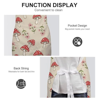 Cooking Apron for Adults with Pockets, Waterproof Oil Resistant Bib for Kitchen Restaurant BBQ Baking - color: Style (335)