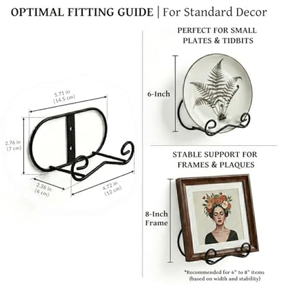 LIONWEI LIONWELI Plate Hangers for the Wall - 2 Pack Metal Wall Mount Display Holders for 6"-9" Decorative Plates, Small Picture Frames, Plaques and Signs - Includes Anchors and Screws - size: Medium with Screws