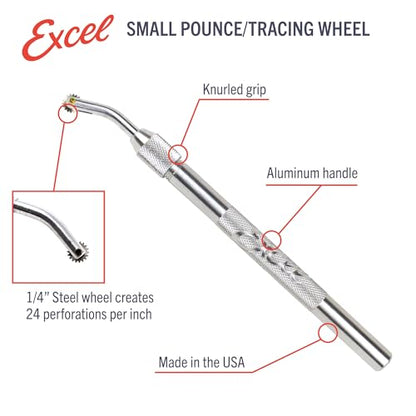 Excel Blades Pounce Wheel - 1/4-Inch Stainless Steel Tracing, Perforating, Cutting, Sewing, Quilting & Embossing Tool - color: 1/4 Inch