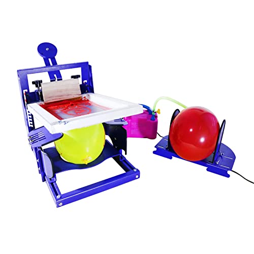 Balloon Screen Printing Kit 1 Color Balloon Silk Screen Printing Machine with Inflating Holder and Materials for Wedding Baby Shower Christmas Birthday Party Decoration