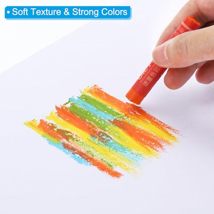 PATIKIL Sky Blue, Dark Blue Oil Pastels, 24Pcs Soft Oil Crayons Creamy Pastels Stick Art Supplies for Art Painting Drawing Blending Graffiti for Artists Beginners