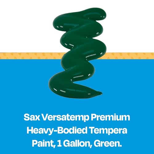 Sax Versatemp Premium Heavy-Bodied Tempera Paint, Green, 1 Gallon