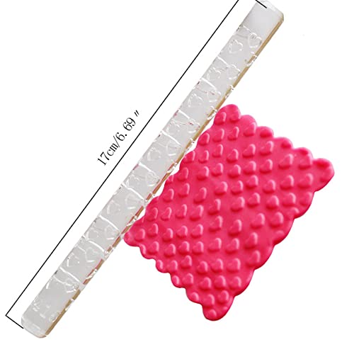 Rengue Acrylic Rolling Pin with 28 Patterns, Compliant Material Comfortable Grip, 6.3 by 0.4 Inch Lightweight for Dough and Pastry Number 3 - size: 51016Love