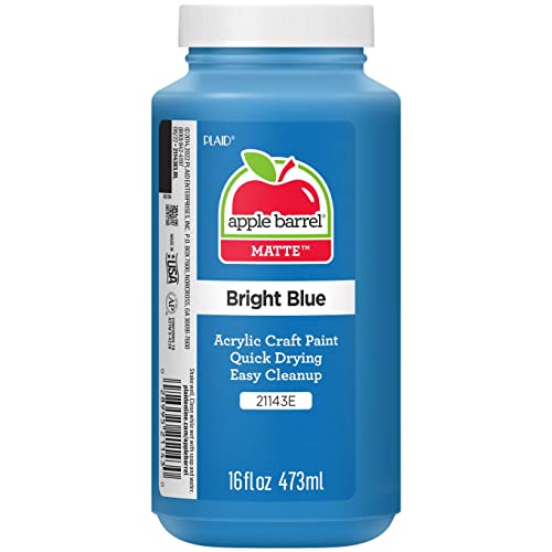 Apple Barrel Acrylic Paint in Assorted Colors (16 Ounce), 21143 Bright Blue - color: Bright Blue, size: 16 Fl Oz (Pack of 1)