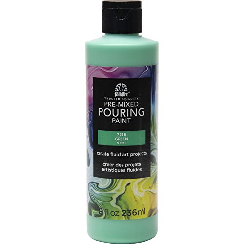 FolkArt Pre-Mixed Acrylic Pouring Paint, 8 oz, Green - color: Green