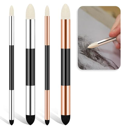 2pcs Blending Sponge Pen Oil Pastels for Artists Dual Tip Drawing Art Oil Soft Pastel Blending Tools Reusable Washable Sketch Rubbing Sponge Brush for Artist Professional Sketch Drawing Lightening