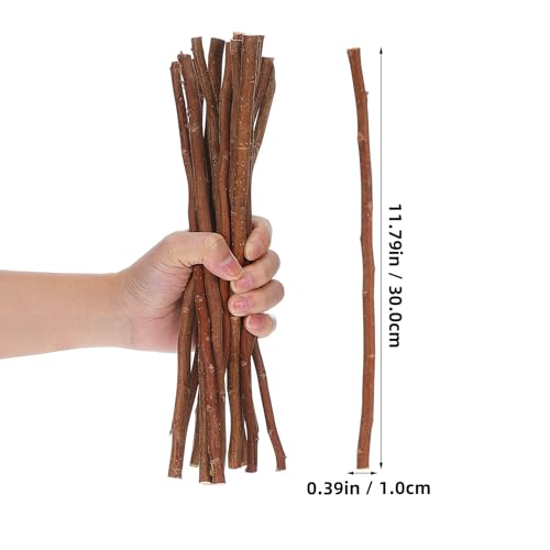 50 PCS Wood Log Sticks for Crafts,12 Inch DIY Twigs Sticks Natural Unfinished Wood Branches for Rustic Home Decor Fairy Gardens School Projects Photo Props - 0.4" Diameter Round Twigs