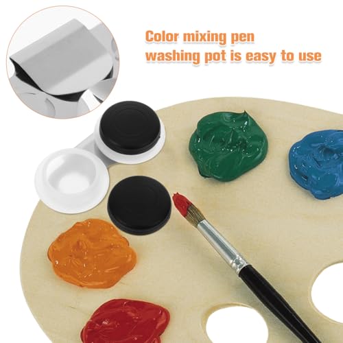 Double Palette Cup with Lid for Oil Painting 4.33X2.08X0.78In Portable Paint Mixing Palette and Brush Washer Professional Artist Supplies