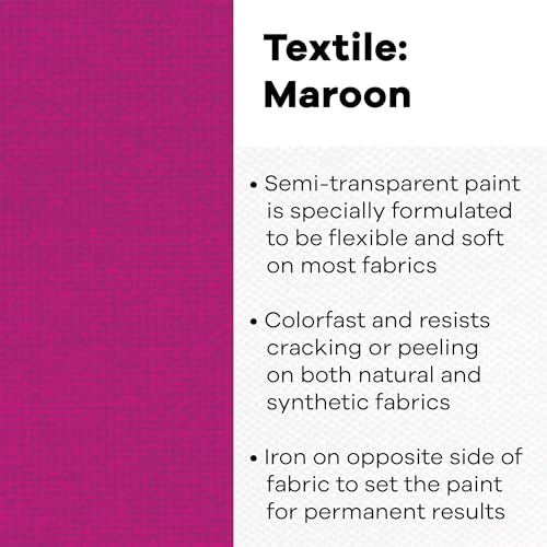 Jacquard Textile Color - Maroon, 8 oz jar - color: Maroon, size: 8 Fl Oz (Pack of 1)