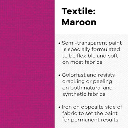 Jacquard Textile Color - Maroon, 8 oz jar - color: Maroon, size: 8 Fl Oz (Pack of 1)