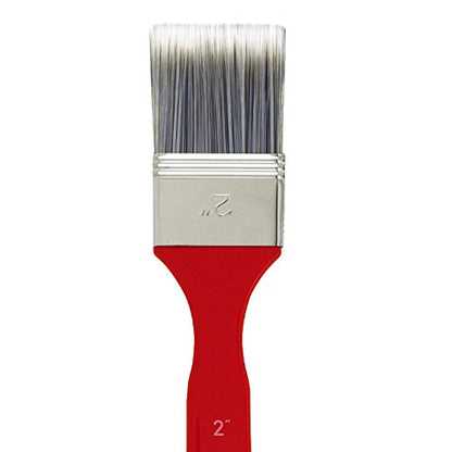 Princeton Redline Flat Brush, Synthetic, Long Handle, Size 2 inch, 1 Count