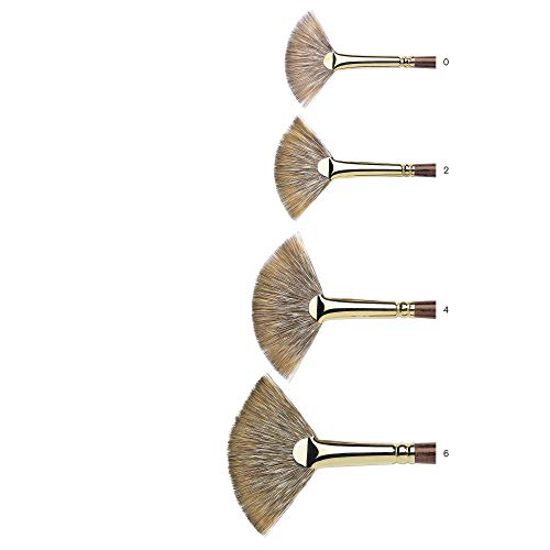 Winsor & Newton Monarch Fan Long Handle Brush, Size 4 - size: #4, style: Fan