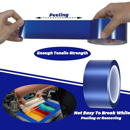 Dorhui 2 Rolls Block Out Tape for Screen Printing – 2Pcs 2" x 72 yd Solvent and Water Resistant Tape, Clean Removal Masking Tape for Silk Screen, Ink Blocking, Frame Protection and Screen Maintenance