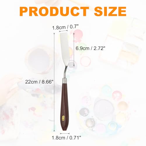 HARFINGTON 2pcs Palette Knife Painting Tool 2.72" x 0.7" Stainless Steel Art Spatula Pallet Knives Scrapers Tools with Plastic Handle for Acrylic Oil Canvas Mixing Spreading, Red/Silver - size: 2.72" x 0.7"