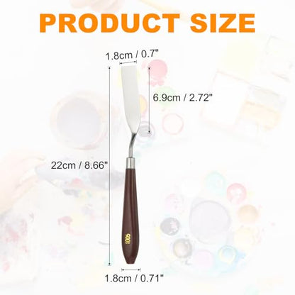 HARFINGTON 2pcs Palette Knife Painting Tool 2.72" x 0.7" Stainless Steel Art Spatula Pallet Knives Scrapers Tools with Plastic Handle for Acrylic Oil Canvas Mixing Spreading, Red/Silver - size: 2.72" x 0.7"