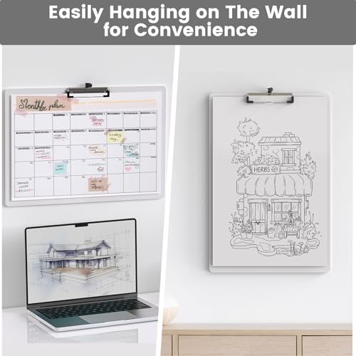 Extra Large 11x17 Clipboards, Landscape and Vertical Layout 2 Pack | White Plastic Drawing Boards with Low Profile Clip. Suitable for Watercolor, Sketching, Painting. Art & Drafting Supply - color: White