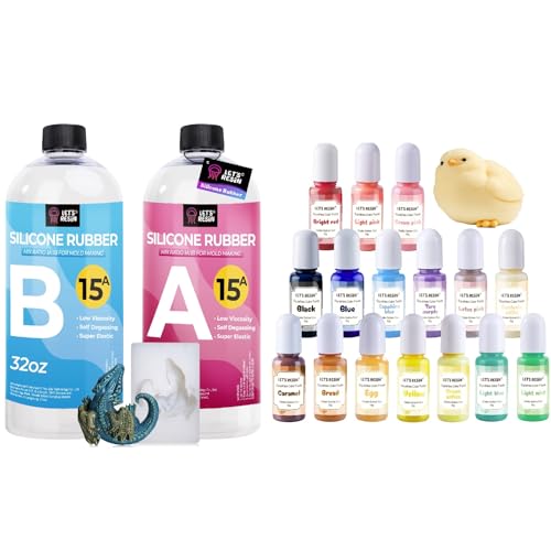 LET'S RESIN 64oz Silicone Mold Making Kit and Silicone Pigment Dye