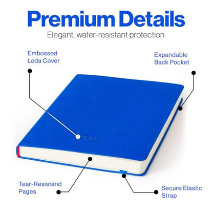 Leda Art Supply Aegean A5 Sketchbook, 160 Pages, Smooth Cream Drawing Paper, Lay-Flat Softcover with Thread-Sewn Binding, Elastic Strap & Back Pocket (5.8 x 8.3 in) - size: Medium Blue