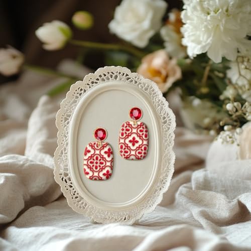 CHGCRAFT Tile Baroque Pattern Clay Texture Mat Retro Floral Polymer Texture Sheets DIY Tools for Clay Pottery Earring Jewelry Making Stamp Engraving Machines, 3.9x2.6inch - style: Baroque
