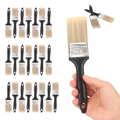 25 Pack 2 Inch Flat Paint Brushes, A Professional Range of Wall Paint Brushes for Your Home or DIY Paint,Furniture,Deck,and Wall Trim KUKLIPJIM - size: 25 Pack 2 Inch
