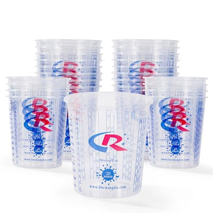 Paint Mixing Cup 20 Ounce, Accurate Measurements in Ratios and OZ. and ML, 12PCS Plastic Graduated Measuring Cups for Paint, Resin, Epoxy, Acrylic, Pigments, Art
