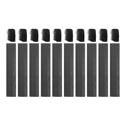 MECCANIXITY 10Pcs Willow Charcoal Sticks, 18-21mm Willow Charcoal Pencils Soft Sketch Vine Art Supplies Set for Drawing Sketching Shading Painting Artists Beginners