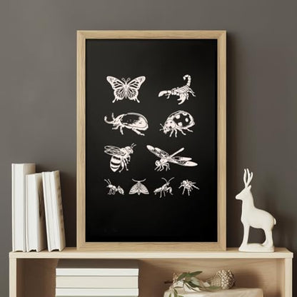 2 Sheets Insects Silkscreen Stencil, Butterfly Ladybird Honeybee Praying Mantis Painting Stencils Templates Reusable Self-Adhesive Silk Screen Printing for Wall Border Wood Fabric Home Decor - style: Insects