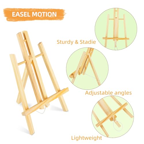 16"x7.7" Wooden Easel, Easel Stand for Painting, Tabletop Easel for Artist/Students/Beginners, Portable Canvas Photo Picture Sign Holder 16Pack - style: 16'' - 16 PK