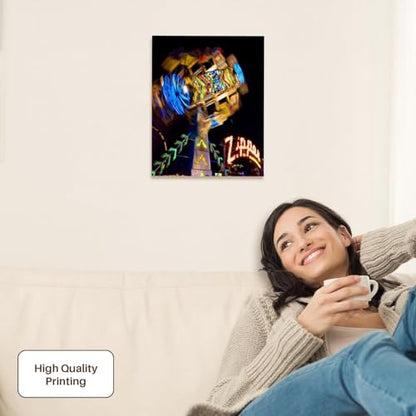3dRose zipper fair ride midway carnival image Museum Grade Canvas Wrap 11x14 - size: 11"L x 14"W