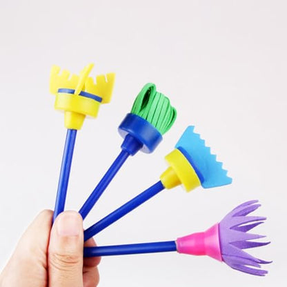 Textured Paint Brush DIY Patterns and Effects Foam Sponge Brushes Painting Stamper Unique Art Tools for Painting Drawing Crafts Varnishes 8pcs - color: D