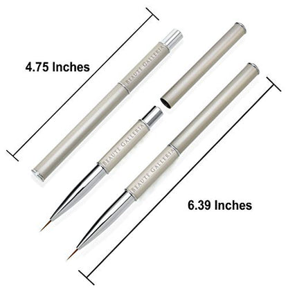 Beaute Galleria 1 Piece Kolinsky Sable Nail Art Liner Striping Brush, for Thin Fine Line Drawing, Detail Painting, Striping, Blending, One Stroke, Acrylic Nail Art Brush (Size: 0#) - size: Liner (10mm)