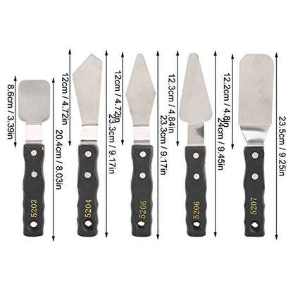 5pc Palette Knives Set, Stainless Steel Spatula Painting Knives for Oil Canvas Acrylic, Artist Palette Knife Oil Painting Accessories