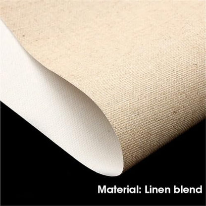 0.57x5M White Black Cotton and Linen Blend Canvas Roll,Blank Oil Painting(Linen 0.57x5M) - size: Linen 0.57x5M