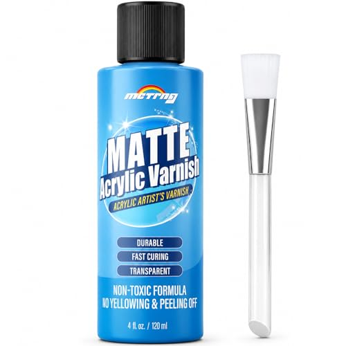 Clear Acrylic Paint Sealer, Matte Varnish for Acrylic Painting & Crafts, Non-Yellow Clear Coat for Clay, Wood, Glass, Metal, Plastic, Protect & Boost Matte Finish on Canvas, Rock Painting & Model - color: Matte