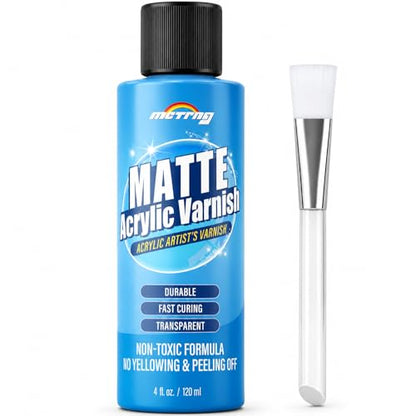 Clear Acrylic Paint Sealer, Matte Varnish for Acrylic Painting & Crafts, Non-Yellow Clear Coat for Clay, Wood, Glass, Metal, Plastic, Protect & Boost Matte Finish on Canvas, Rock Painting & Model - color: Matte