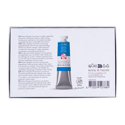 Royal Talens Gouache - Mixing Set of 8, 20 ml tubes