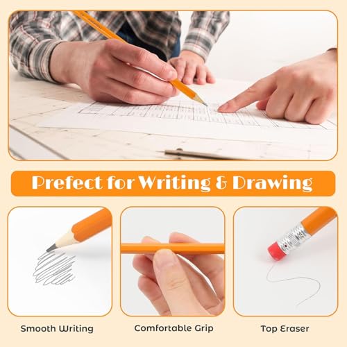 600 Pack Sharpened #2 HB Pencils with Erasers, Bulk Pack Graphite Pencils for School Classroom Teacher Supplies, Writing, Drawing and Sketching, Gifts for Kids Party Favors - size: 600 Count (Pack of 1)