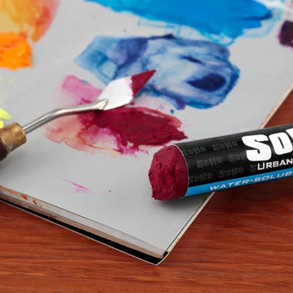 Soho Urban Artist Water Soluble Oil Sticks for Artists – Permanent Green Light Oil Paint Stick - 37 ml - No Brushes or Solvents Needed, Paint Any Primed Surface, Water Clean-Up, Non-Toxic, 4.8 x 0.78 - color: Permanent Green Light