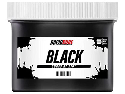 Screen Printing Fabric Ink Black (8oz.) - Plastisol Ink for Screen Printing, Fast Curing Fabric Paint - Screen Print Direct®, USA Made - color: Black, size: 8 fl oz