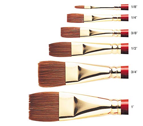 Winsor & Newton Sceptre Gold 606 Flatwash One Stroke Size 1 inch - size: ⅛", style: Flat Wash
