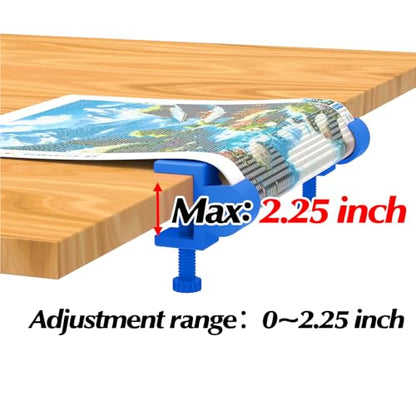 GFYYBKJ Diamond Painting Canvas Table Clamp Set, Diamond Painting Canvas Roll Holder, Diamond Craft Accessories for Adults, Gift for DIY Diamond-Painters(Blue) - color: Blue