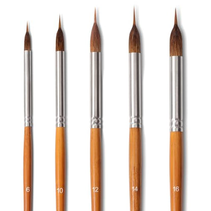 Watercolor Brushes Set, Extended Brushes, Dancart Watercolor Paint Brushes for Detail Painting, Natural & Mink Hair Blend, Birch Wood Handle - color: Brown