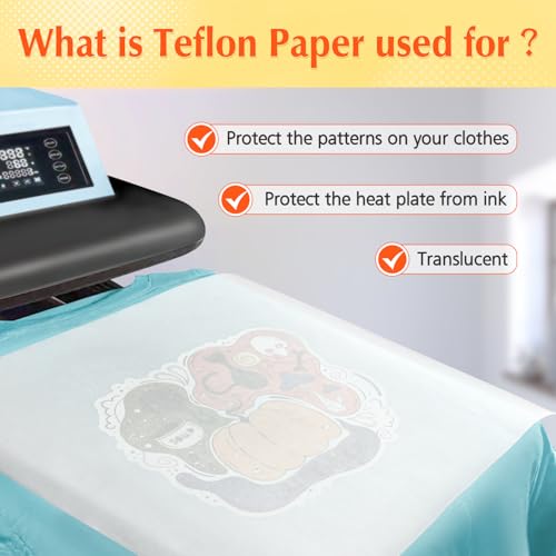 30 Pack PTFE Teflon Paper 16×11.7" 20 Sheets and Teflon Paper 8.5×11" 10 Sheets Mix Pack for Heat Press Heat Resistant Craft Mat,Sublimation Paper and Heat Transfer Paper Reusable - color: Teflon Paper, size: 11"×17" 20Sheets & 8.5"×11" 10Sheets