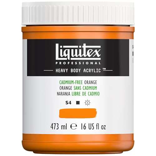 Liquitex Professional Heavy Body Acrylic Paint, 16-oz (473ml) Pot, Cadmium Free Orange - color: Cadmium Free Orange, style: 16-oz Pot