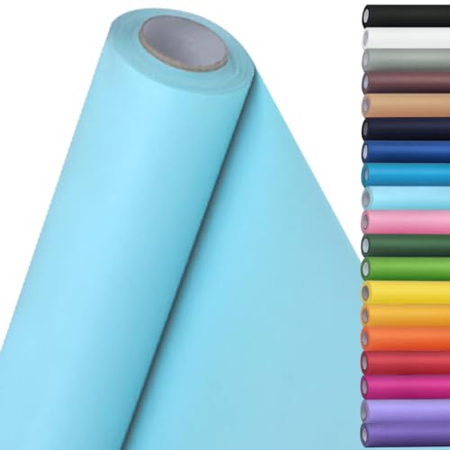 SMART&CASUAL Light Blue Paper Roll 15" x 450" (37.5') Kraft for Art Craft Supplies Gift Wrapping Moving Packing Painting Drawing Paint Easel Poster Chart Paper - color: Light Blue, size: 15"W x 450"L ( 37.5' )